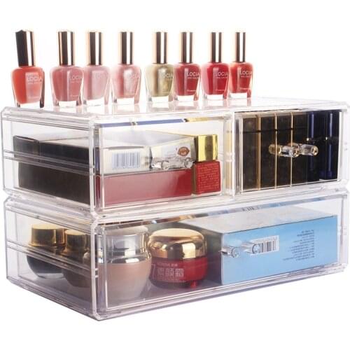 New Clear Acrylic Makeup Storage Box Lipstick Makeup Brush Holder Perfume Organizer Cosmetic Drawer Box Desktop Jewelry Box