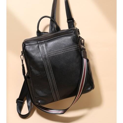 Nesitu High Quality New Vintage Fashion Black Genuine Leather Women Backpack for Girl Female Lady Shoulder Bags M916