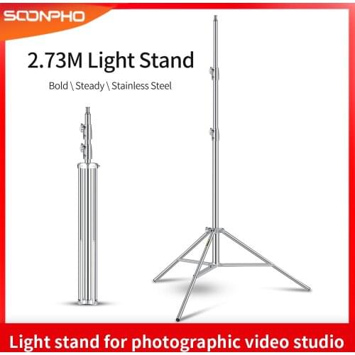 2.8M Heavy Duty Stainless Steel Light Stand for Studio Photo Video Flash Light Softbox Reflector for Professional Photography