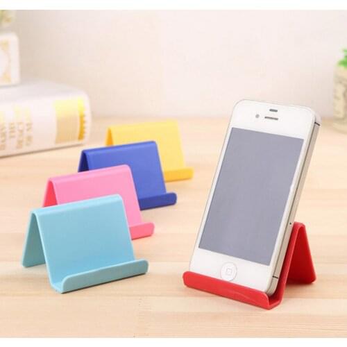 Plastic Phone Holder Fixed Holder Candy Color Kitchen Organizer Mini Portable Business Card Holder Mobile Phone Stand Household