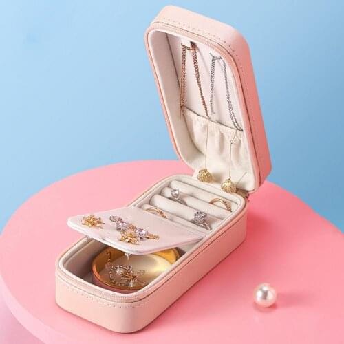 Portable Jewelry Box Exquisite Jewelry Display Organizer Dust-proof Earring Bracelets Holder Travel Necklace Rings Case for Home
