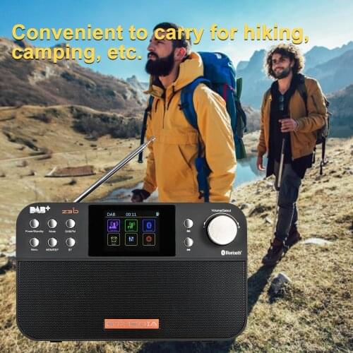 GTmedia Z3B Portable DAB Radio FM Bluetooth Digital Radio USB Rechargeable Speaker Dual Speakers TFT-LCD Screen Radios Timer