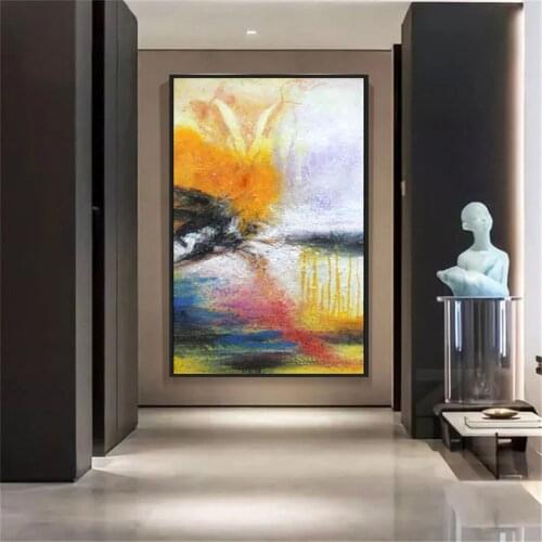 Hand Painted Beautiful Oil Painting Modern Abstract Dream Color World Canvas Painting Home Living Room Bedroom Decoration Mural