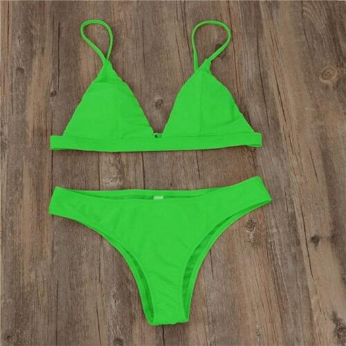 Sexy Swimsuit Bikini 2020 Women Padded Push-up Bra Bikini Set Solid Swimsuit Low Waist Bathing Suit Swim Bikinis 2020 Mujer #7