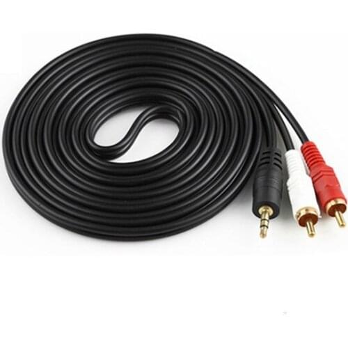 3.5mm Plug Jack Connector to 2 RCA Male Music Stereo Adapter Cable Audio AUX Line for Phones TV Sound Speakers Wholesale