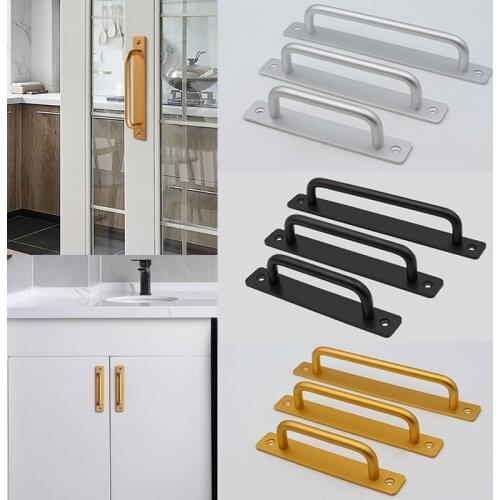 Modern Door Handles Cupboard Drawer Pulls Furniture Knobs With Screws Minimalist Multi-Purpose Balcony Bedroom Kitchen Cabinet