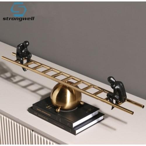 Strongwell Creative Alloy Artware Miniature Model Home Decoration Crafts Modern Abstract Wrought Iron Figurines Decoration Gifts