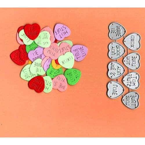 Heart Love Words Metal Cutting Die Stencil Template for Scrapbooking Paper Album Card Gift Decor Knife Mold Punch Craft Die Cuts