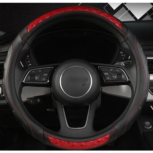 PU Leather Universal Car Steering-wheel Cover 38CM Car-styling Sport Auto Steering Wheel Covers Anti-Slip Automotive Accessories