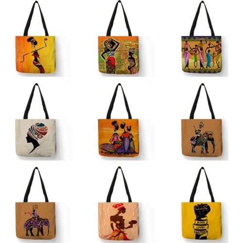 Black Lives Matter Shoulder Bag Women Casual Totes Handbag Africa Afro Totem Ladies Shopping Bag Fashion Travel Beach Bags