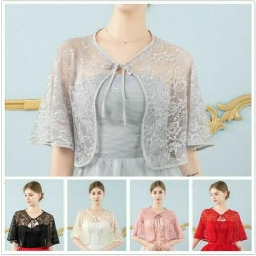 Women Lace Shrug Bolero Cape Bridal Cover Up Wrap Tippet Wedding Accessory