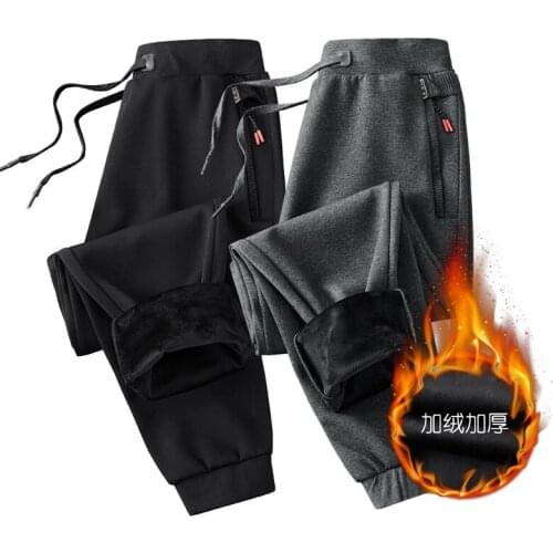 Winter Thicken Fleece Thermal Men Sport Pant Loose Sweatpant Jogger Running Training Casual Workout Trouser Sportswear Plus Size