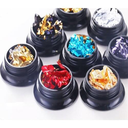 1 Pc Gold Foil Baking Decoration Imitaition Flake Siver Leaf Nail Beauty Rose Gold Gilding 3d Glitter Gel Polish Nail Decoration