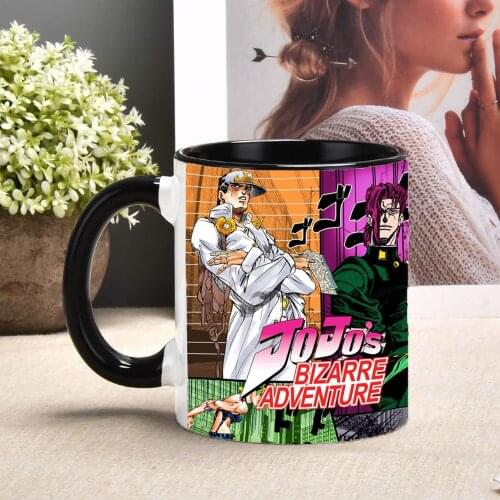 1Pcs New JoJos Bizarre Adventure 11oz Ceramic Mugs Coffee Cow Milk Tea Beer Cup Interesting Creative Comic Birthday Gift