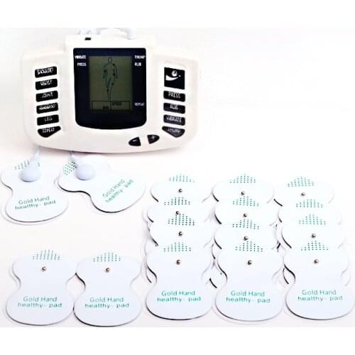 16Pads Electric Pulse Massager Body Slimming English Button Therapy Massager Pulse Tens Acupuncture Full Body Massage Relax Care