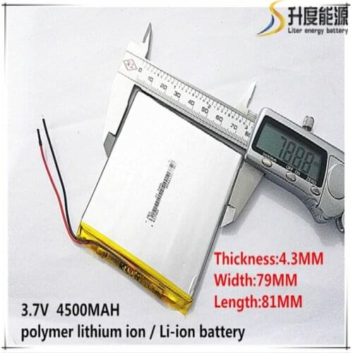 2pcs [SD] 3.7V,4500mAH,[437981] NTC;PLIB;polymer lithium ion / Li-ion battery for tablet pc;POWER BANK;CELL PHONE,,PIPO