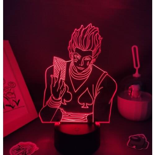3D Lava Lamps Hunter X Hunter Anime Figure Hisoka RGB Led Night Lights Birthday Gift For Friend Bedroom Bedside Table Decoration