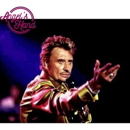Diamond painting Superstar singer cross stitch round Rhinestones embroidery plastic crafts Full diamond painting johnny hallyday