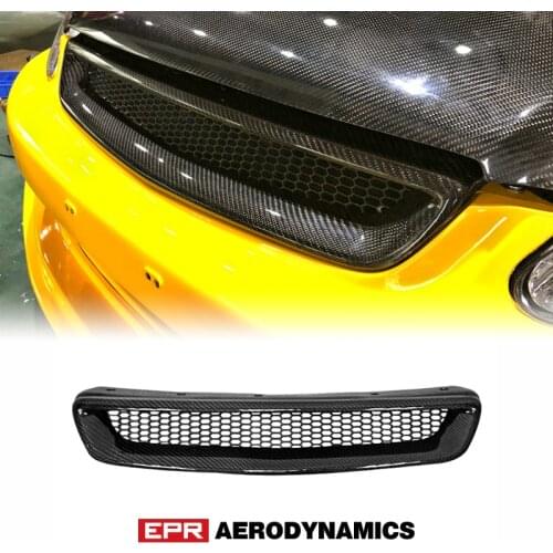 Car Accessories For Honda EK Civic 1996-1998 Type-R Carbon Fiber Front Grill Glossy Mesh Grills Fibre Bumper Grille Tuning Kit