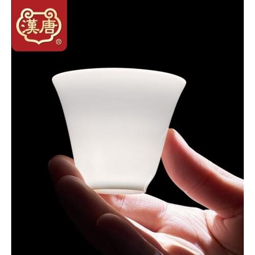 White Porcelain Tea Cup Tea Cup Master Cup Single Cup Ceramic Personal Cup Tea Drinking Cup Household Kung Fu Tea Set