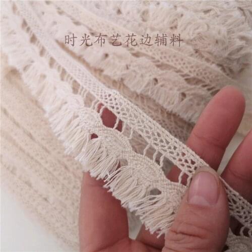 3 Meters Length Price Beige Cotton Tassel Cotton Belt Sofa Bedspread Household Lace Trim Accessories Lace Fabric