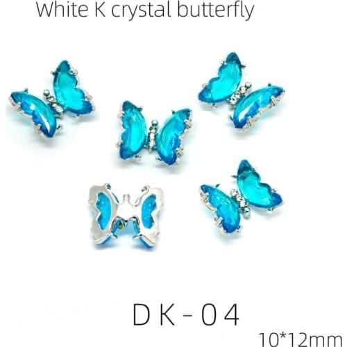 2pcs Shiny Crystal Butterfly 3D Nail Art Decorations Aurora AB Rhinestones Jewelry Ornaments UV Gel Glitter Nails Accessories