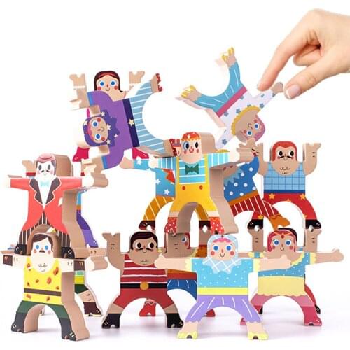 Wooden Hercules Balance Building Blocks Toy DIY Stack High Funny Educational Interactive Games Creative Toy For Kid