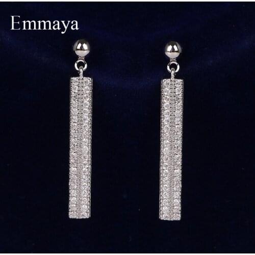 Emmaya Fashion Trend Long Noble Earring For Women&Girls Full Of Cubic Zircon Wedding Party Anniversary Gift Dainty Jewelry