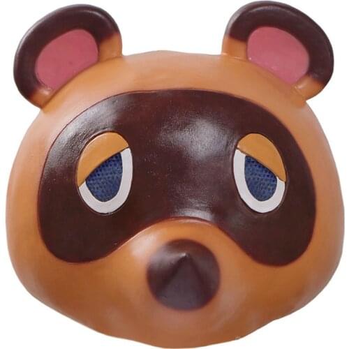 Game Animal Crossing New Horizons Mask Tom Nook Raccoon Full Face Latex Masks Headgear Halloween Party Props Masquerade Gift