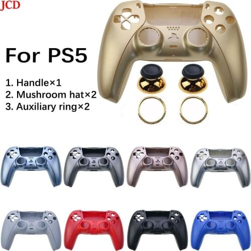JCD Controller Housing Shell Replacement Part For Sony PlayStation5 PS5 Gamepad Handle Cover Case & Mushroom Cap Auxiliary Ring
