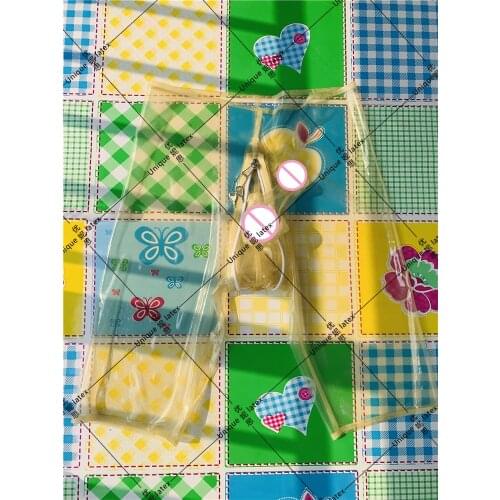 LATEX SHORT TRANSPARENT LATEX SHORTS WITH CONDOMS LOCK ZIP HIDDEN TWO CONDOM