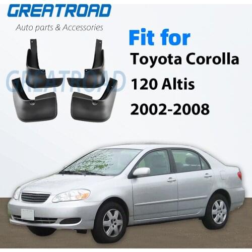 Molded Mud Flaps For Toyota Corolla 120 Altis 2002-2008 Sedan Mudflaps Splash Guards Mud Flap Mudguards 2003 2004 2005 2006 2007