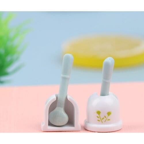 1Set 1:12 Dollhouse Miniature Bathroom Toilet Brush Model Doll House Accessories