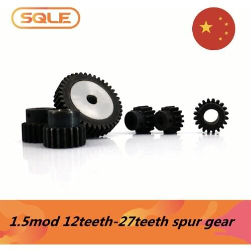 1.5 mod Spur gear 12 teeth-27 teeth inner hole 6mm 8mm 12mm 14mm Motor gear for straight rack for CNC