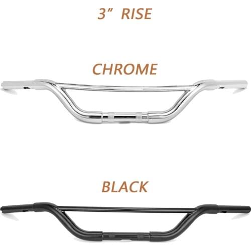Motorcycle Accessories Gloss Black Chrome 3” Rise 1.25" Fat Beach Bar Handlebar For Harley Touring Dyna Softail Sportster Model