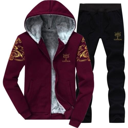 Men Track Suit Casual Winter Mens Warm Set Fleece Track Suits for Men Tracksuit Brand Clothing Male Jacket Suits Plus Size 4XL