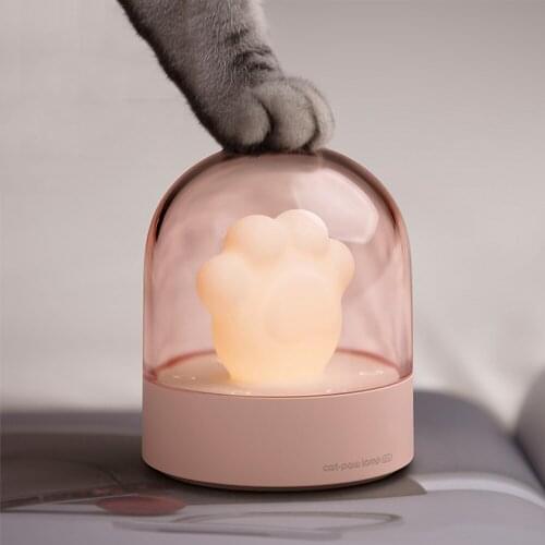 Cat Paw Night Lights Bedroom Bedside Sleep Table Lamps Mini Portable Rechargeable Music Desk Lamp Valentines Day Birthday Gifts