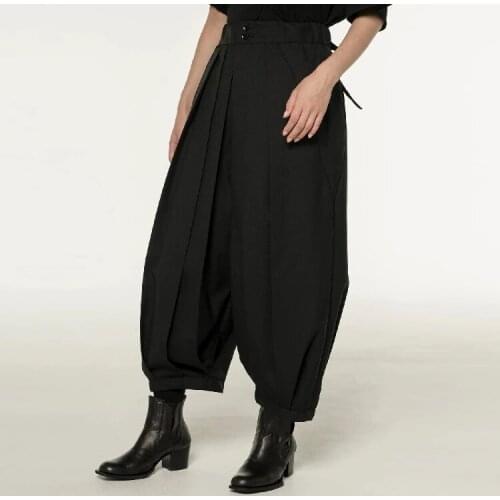 Hot 2021 Spring Mens New Fashion Personalized Large size customizatio Pleated closed casual wide-leg pants