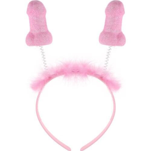 Novelty Funny Party Headwear Bride To Be Willy Shaped Head Boppers Headband for Bachelorette Hens Party Girls Night Out Gift