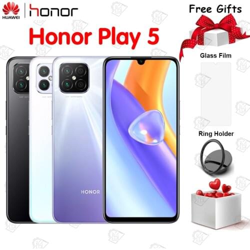 New Arrival Original Honor Play 5 Mobile Phone 6.53 Inches 8GB RAM 128GB ROM MT6853 Dimensity 800U Android 10 NFC Smartphone