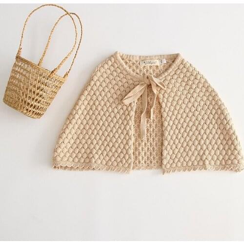 Autumn New Childrens Clothing Knitting Cloak Jacket Baby Girls Outing Clothes Jacket Children Baby Cute Cardigan Coat Cape