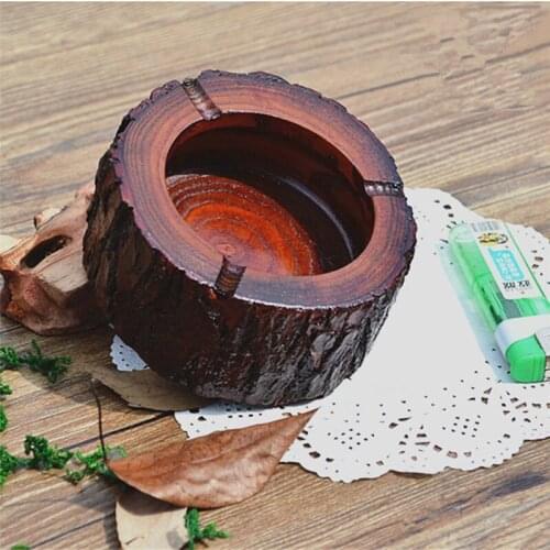 Retro Natural Wooden Ashtray Fireproofing Pure Wood Bark Original Ecology for Club Hotel Restaurant Creative Decor Smoking Acces