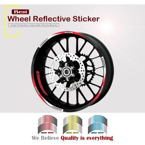 Strips Motorcycle Wheel Tire Stickers Car Reflective Rim Tape Motorbike Bicycle Auto Decals FOR HONDA CB650F