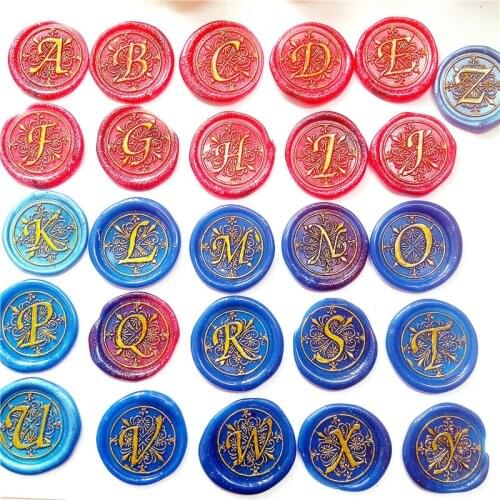 Retro Wood Classic 26 iris Letter A-Z Alphabet Initial Sealing Wax Seal Ancient Seal Post Decorative Antique Stamp 25mm head