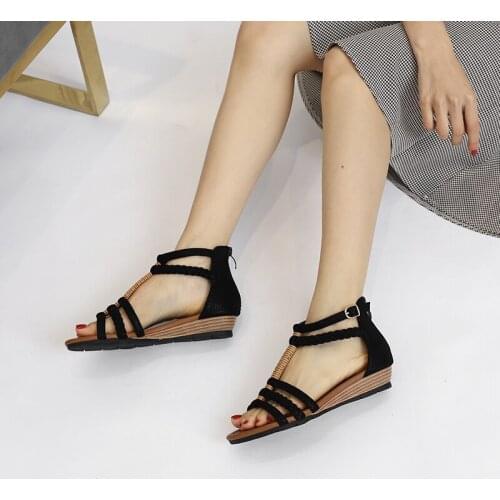 Summer women sandals 2021 flat fashion classic casual designer new buckle strap wedge summer shoes womens shoes
