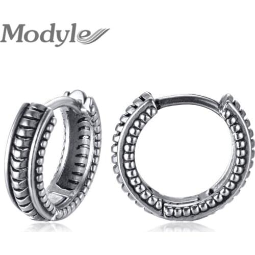 Modyle 2021 New Fashion Hip Hop Retro Hoop Earrings for Men Women Punk Vintage Stainless Steel Earrings Jewelry Wholesale