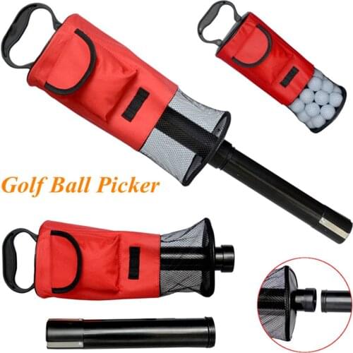 Zipper Golf Ball Pick Up Shag Bag Hold Up To 60 Balls Convenient Pocket Tees Pick Up Ball Storage Practice Portable Removable