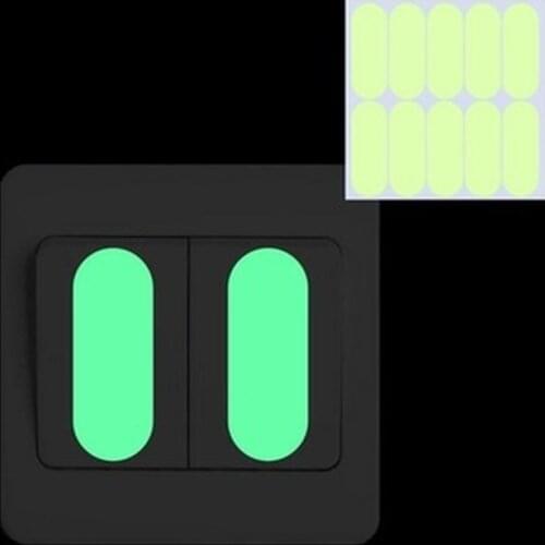 Glow In The Dark Switch Panel Button Sticker DIY Luminous Indicating Strip Night Light Wall Decorative Sticker Home Decor Decal