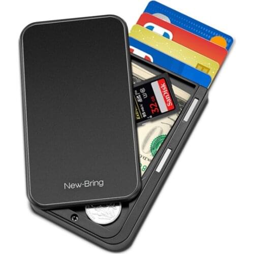 Slim ID Bank Card Holders RFID Blocking Minimalist Wallet Carbon Fiber Slide Wallets Credit Cards Bank Card Case For Men Women