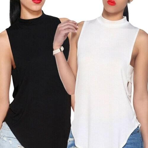 Womens Ladies Backless High Neck Tops Crop TANK Ladies T-Shirt Bralette